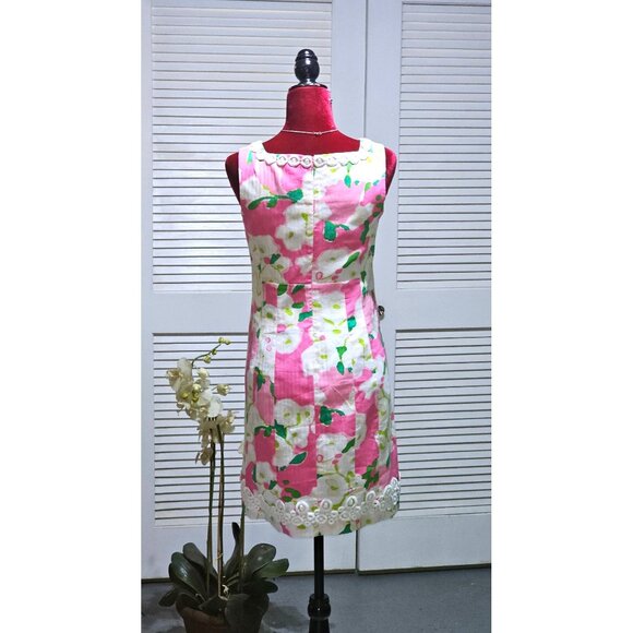 Lilly Pulitzer Women's 100% Cotton Floral Pattern Adeleson Shift Dress Sz 4 2445 - Picture 5 of 12